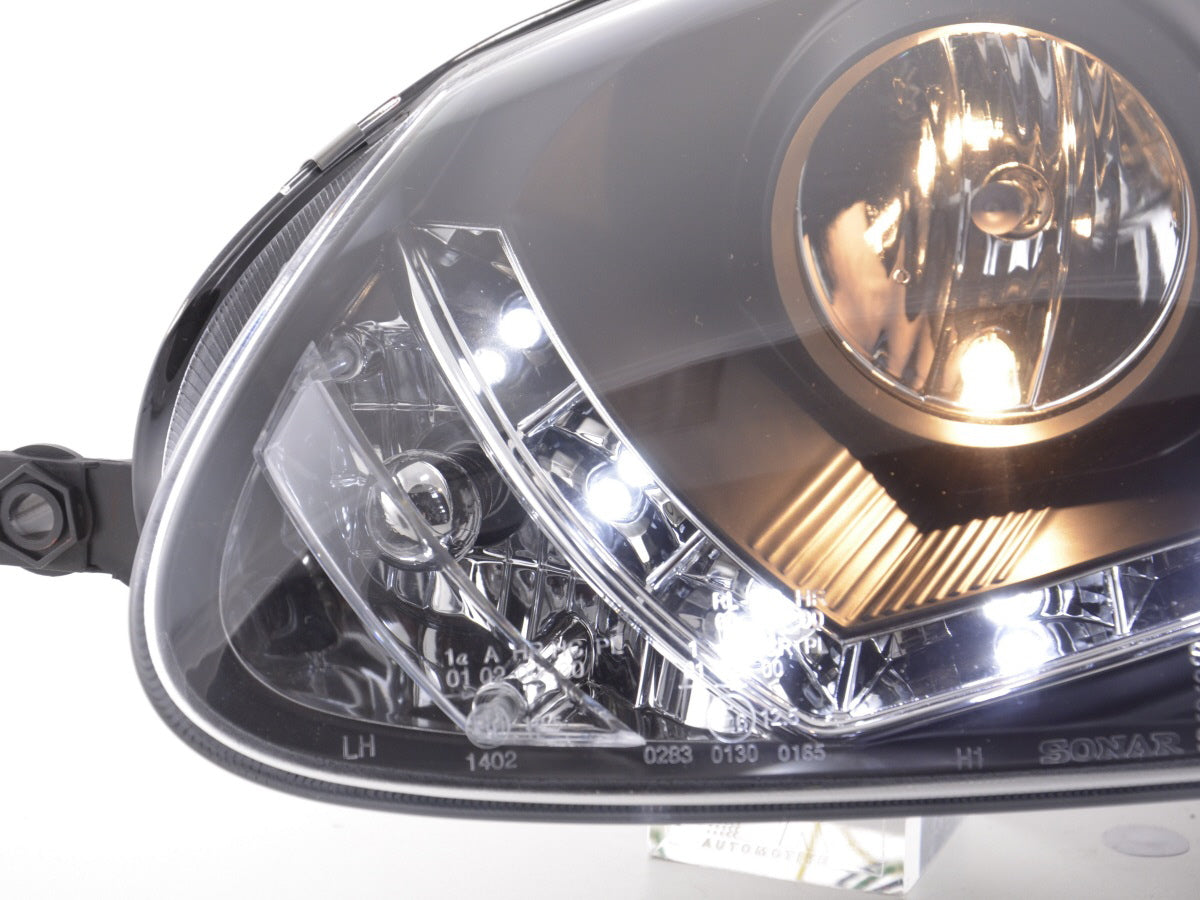 Scheinwerfer Set Daylight LED Tagfahrlicht VW Golf 5 Typ 1K 03-08 schwarz für Rechtslenker Scheinwerfer Set Daylight LED Tagfahrlicht VW Golf 5 Typ 1K 03-08 schwarz für Rechtslenker
